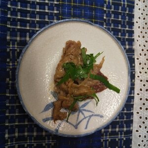 豚肉と大葉のめんつゆ炒め